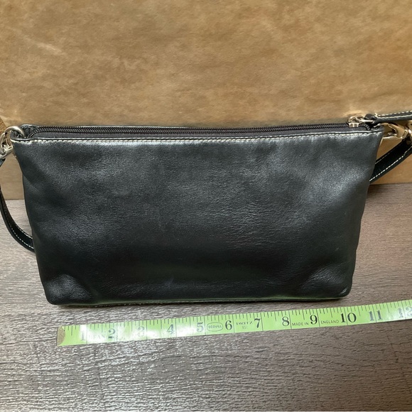 Ralph Lauren Baguette vintage 90s Black Leather Shoulder Bag Clutch - Picture 4 of 8